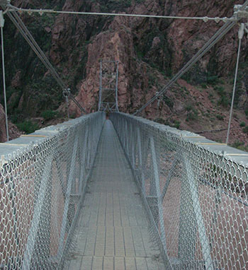 Silver bridge across Colorado River