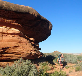 woman in canyon