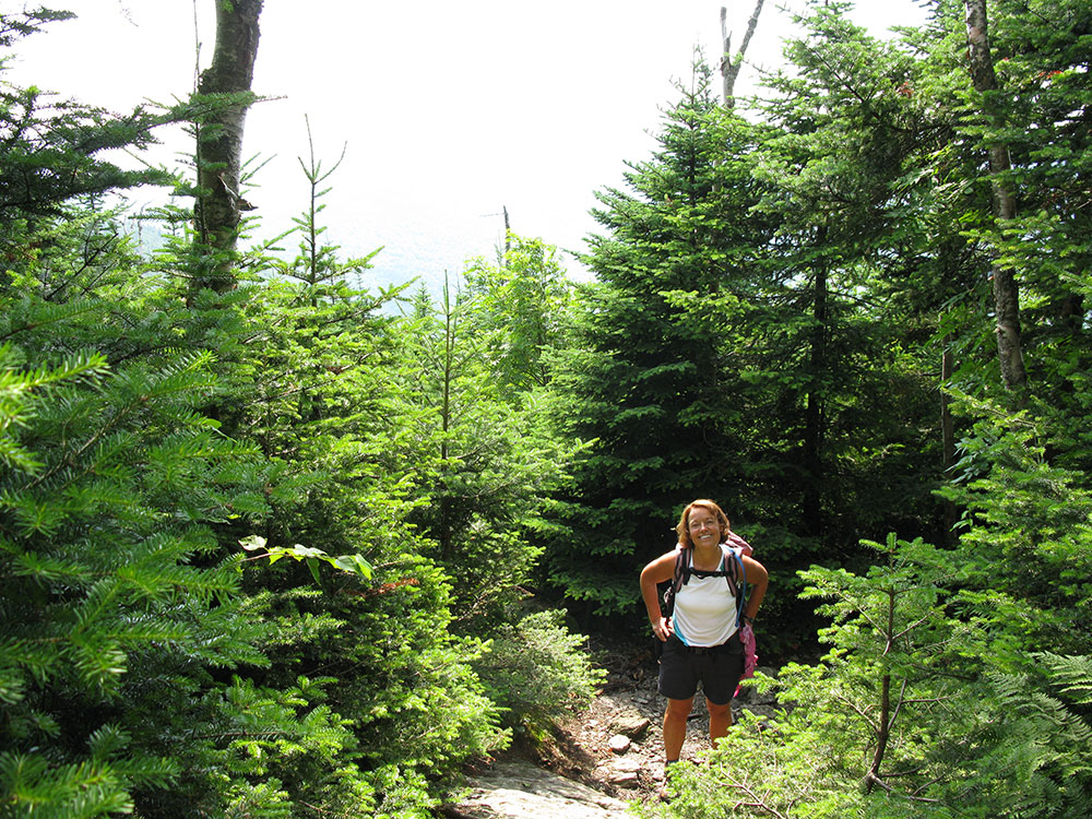 hiker climbing
