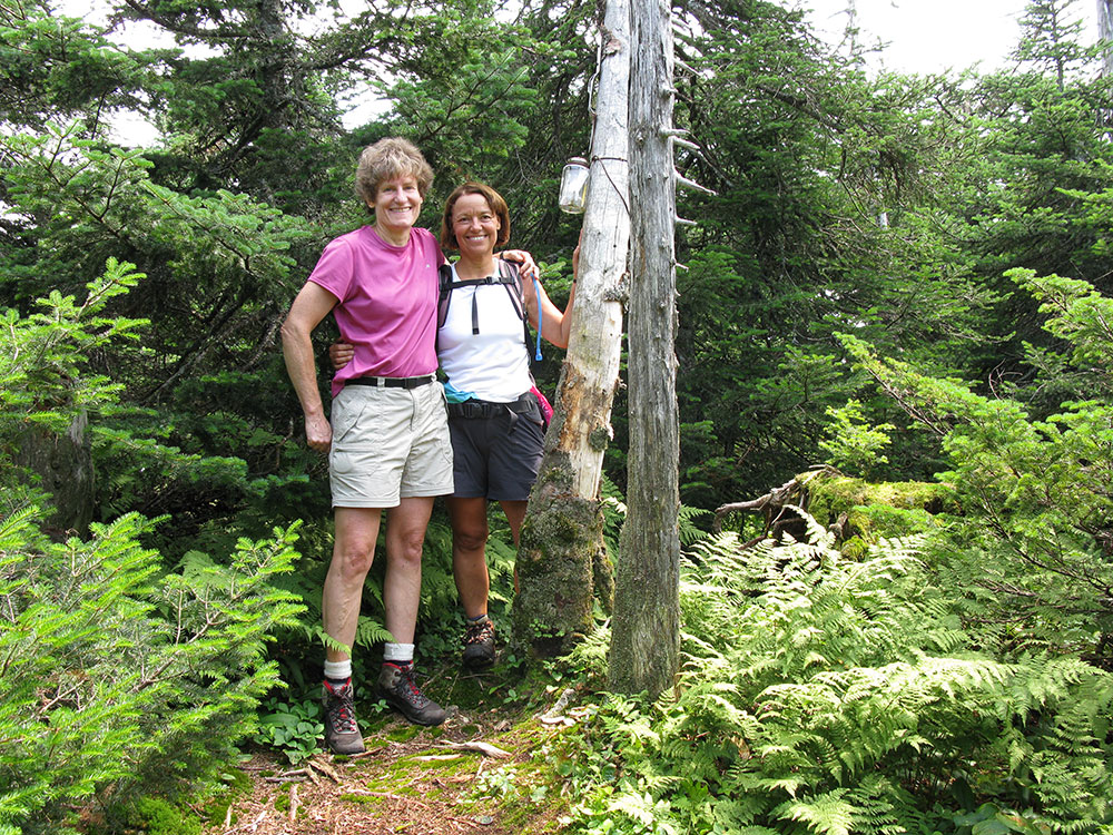 two hikers on summit of Big Jay