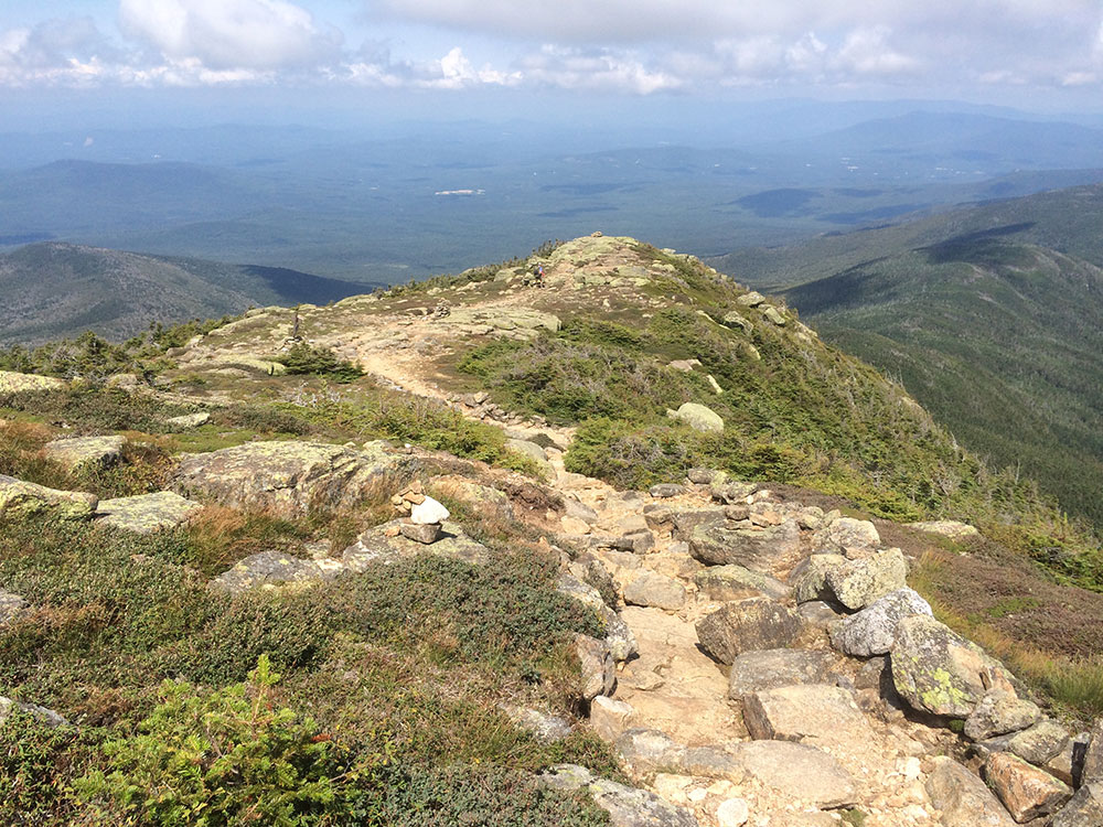north end of the Franconia Ridge with cairns marking the trail