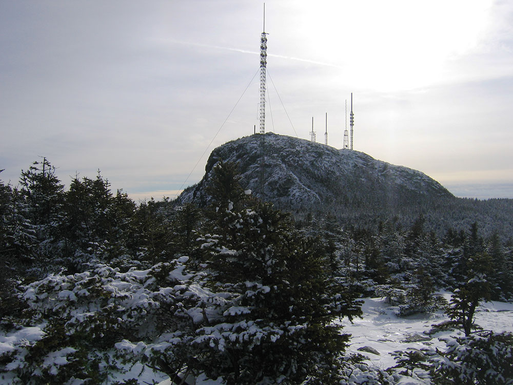 above treeline on ridge - cell towers