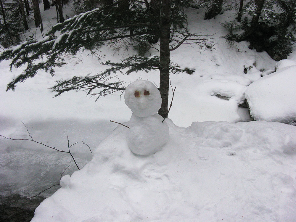 snowman along the trail
