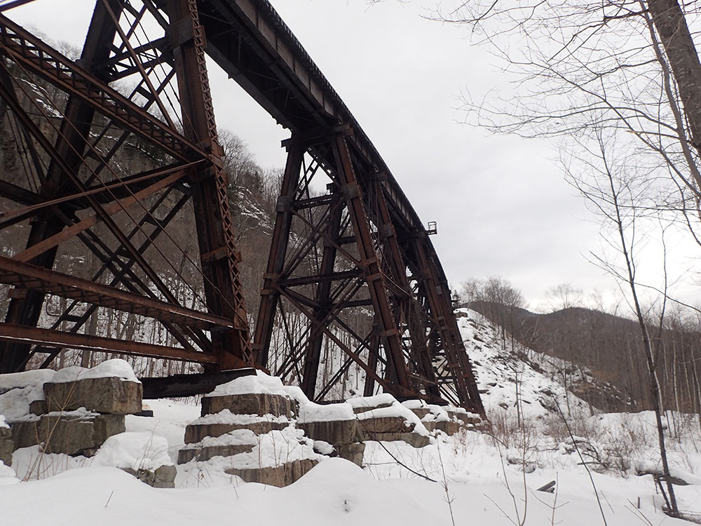 From Below looking up at the trestle bridge from below