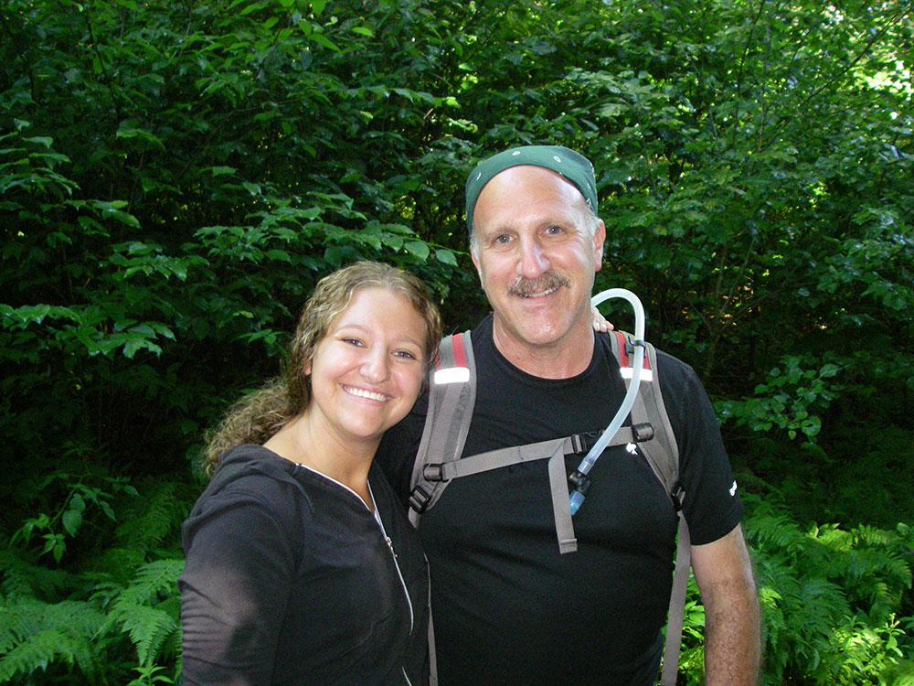 bride and father of the bride at the trailhead