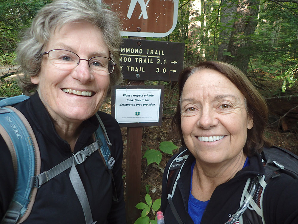 Pat and Nancy two hikers posing for a selfie at the trailhead